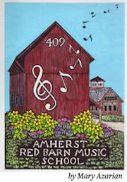 Amherst Red Barn Music School logo by Mary Azarian